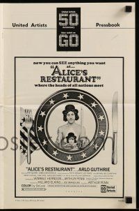 8m278 ALICE'S RESTAURANT pressbook '69 Arlo Guthrie, musical comedy directed by Arthur Penn!