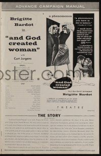 8m287 AND GOD CREATED WOMAN pressbook '57 but the Devil invented sexy Brigitte Bardot!