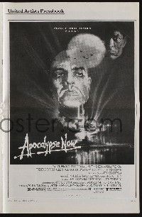 8m288 APOCALYPSE NOW pressbook '79 Francis Ford Coppola, classic Bob Peak art of Brando & Sheen!
