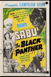 8m316 BLACK PANTHER pressbook '56 danger brought Sabu to sexy Carol Varga's side in the jungle!