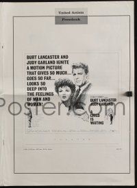8m360 CHILD IS WAITING pressbook '63 Howard Terpning art of Burt Lancaster & Judy Garland!