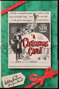 8m363 CHRISTMAS CAROL pressbook '51 Charles Dickens holiday classic, Alastair Sim as Scrooge!