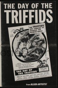 8m398 DAY OF THE TRIFFIDS pressbook '62 classic English sci-fi horror, great monster images!