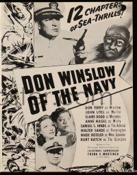 8m412 DON WINSLOW OF THE NAVY pressbook R52 Universal serial, 12 chapters of sea thrills!
