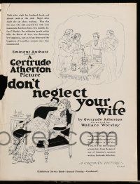 8m414 DON'T NEGLECT YOUR WIFE pressbook '21 a drama of San Francisco society & wicked New York!