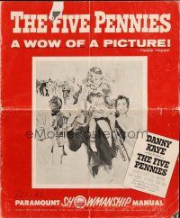 8m438 FIVE PENNIES pressbook '59 artwork of Danny Kaye, Louis Armstrong & Barbara Bel Geddes!