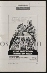 8m486 HANG 'EM HIGH pressbook '68 cowboys Clint Eastwood & Dennis Hopper, sexy Inger Stevens!