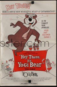 8m496 HEY THERE IT'S YOGI BEAR pressbook '64 Hanna-Barbera, Yogi's first full-length feature!