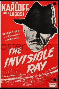 8m517 INVISIBLE RAY pressbook R48 Boris Karloff & Bela Lugosi in Universal horror/sci-fi!