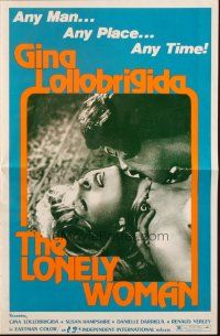 8m558 LONELY WOMAN pressbook '77 sexy Gina Lollobrigida, any man, any place, any time!