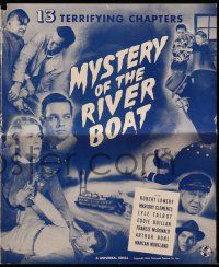 8m596 MYSTERY OF THE RIVER BOAT pressbook '44 Robert Lowery, Lyle Talbot, 13 terrifying chapters!