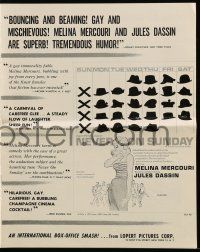 8m602 NEVER ON SUNDAY pressbook '60 Jules Dassin's Pote tin Kyriaki, art of sexy Melina Mercouri!