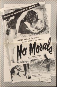 8m606 NO MORALS pressbook '55 sexy Jeanne Moreau had too much love for any one man!