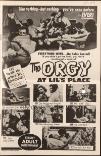 8m616 ORGY AT LIL'S PLACE pressbook '63 William Mishkin, everything went, sex sophisticates!