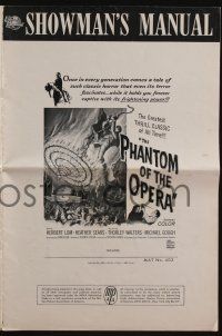 8m632 PHANTOM OF THE OPERA pressbook '62 Hammer horror, Herbert Lom, cool art by Reynold Brown!