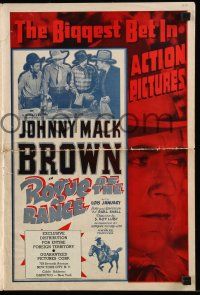 8m661 ROGUE OF THE RANGE pressbook '36 Johnny Mack Brown is the biggest bet in action pictures!