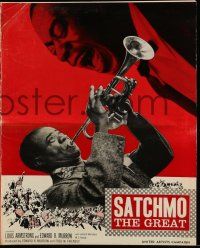 8m670 SATCHMO THE GREAT pressbook '57 wonderful images of Louis Armstrong playing his trumpet!