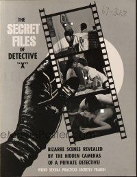 8m675 SECRET FILES OF DETECTIVE X pressbook '68 weird sexual practices filmed by hidden cameras!