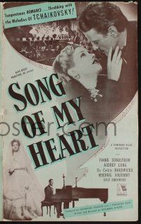 8m695 SONG OF MY HEART pressbook '48 romantic biography of Russian composer Tchaikovsky!