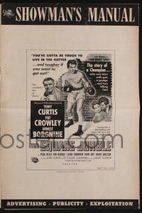 8m706 SQUARE JUNGLE pressbook '56 Pat Crowley, Borgnine, boxing Tony Curtis fighting in the ring!
