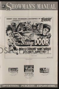 8m713 STRANGE DOOR pressbook '51 Boris Karloff, Charles Laughton & sexy Sally Forrest, horror!