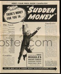 8m716 SUDDEN MONEY pressbook '39 Charlie Ruggles, Marjorie Rambeau, Charley Grapewin!
