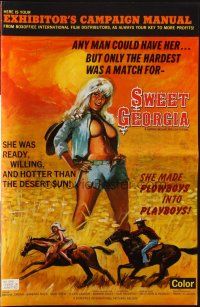 8m720 SWEET GEORGIA pressbook '72 ready, willing & hotter than sun, she made plowboys into playboys!