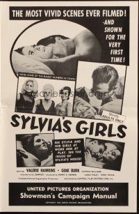 8m721 SYLVIA'S GIRLS pressbook '65 Valerie Hawkins, the most vivid sex scenes ever filmed!