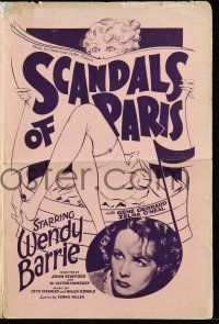 8m734 THERE GOES SUSIE pressbook '35 Wendy Barrie in France, sexy artwork, Scandals of Paris!