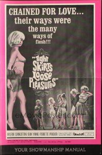 8m746 TIGHT SKIRTS LOOSE PLEASURES pressbook '64 chained for love, their ways of the flesh!