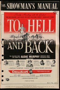 8m747 TO HELL & BACK pressbook '55 Audie Murphy's life story as a kid soldier in World War II!