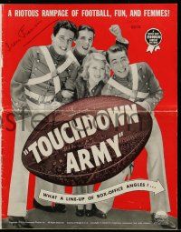 8m750 TOUCHDOWN ARMY pressbook '38 West Point football, John Howard & Mary Carlisle!
