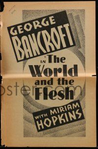 8m786 WORLD & THE FLESH pressbook '32 George Bancroft betrays his country cause of Miriam Hopkins