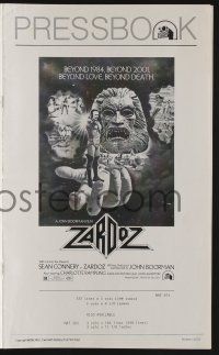 8m794 ZARDOZ pressbook '74 fantasy art of Sean Connery, who has seen the future and it doesn't work!
