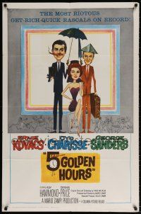 8p007 5 GOLDEN HOURS 1sh '61 wacky art of Ernie Kovacs, Cyd Charisse & George Sanders!