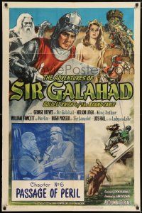 8p016 ADVENTURES OF SIR GALAHAD chapter 6 1sh '49 George Reeves, serial, The Stolen Sword!