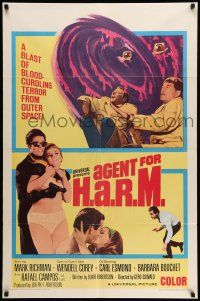 8p019 AGENT FOR H.A.R.M. 1sh '66 Mark Richman, Wendell Corey, sexy spy in bikini!