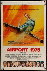 8p022 AIRPORT 1975 big rating style 1sh '74 Charlton Heston, Karen Black, G. Akimoto art!