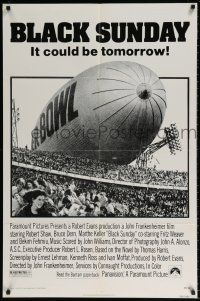 8p093 BLACK SUNDAY 1sh '77 Goodyear Blimp zeppelin disaster at the Super Bowl!