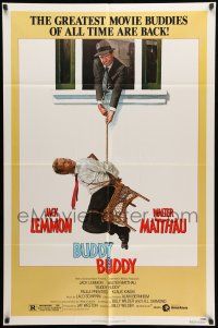 8p135 BUDDY BUDDY 1sh '81 great wacky art of Jack Lemmon & Walter Matthau!