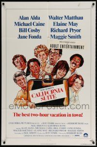 8p144 CALIFORNIA SUITE 1sh '78 Alan Alda, Michael Caine, Fonda, all-star cast Drew Struzan art!