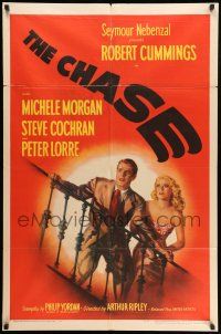 8p163 CHASE 1sh '46 Robert Cummings & pretty Michele Morgan, film noir!
