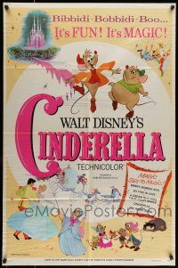 8p170 CINDERELLA 1sh R73 Walt Disney classic romantic musical fantasy cartoon!