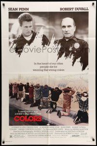 8p180 COLORS 1sh '88 Sean Penn & Robert Duvall as cops, directed by Dennis Hopper!