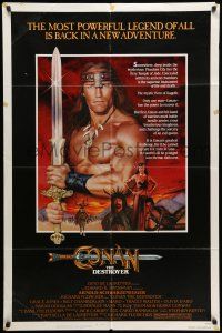 8p187 CONAN THE DESTROYER 1sh '84 Arnold Schwarzenegger is the most powerful legend of all!