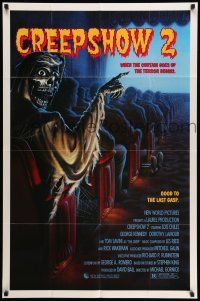 8p194 CREEPSHOW 2 1sh '87 Tom Savini, great Winters artwork of skeleton guy in theater!