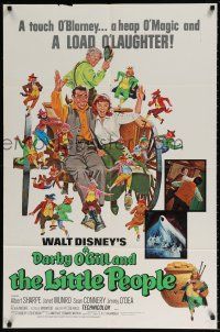 8p205 DARBY O'GILL & THE LITTLE PEOPLE 1sh R69 Walt Disney, art of Sean Connery & leprechauns!