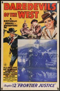8p206 DAREDEVILS OF THE WEST chapter 12 1sh '43 Rocky Lane, Republic serial, Dance of Doom!