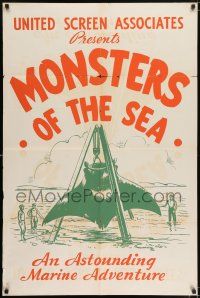 8p230 DEVIL MONSTER 1sh R30s Monsters of the Sea, cool artwork of giant manta ray!