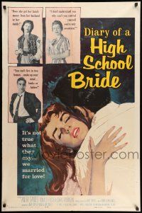 8p232 DIARY OF A HIGH SCHOOL BRIDE 1sh '59 AIP bad girl, it's not true what they say!